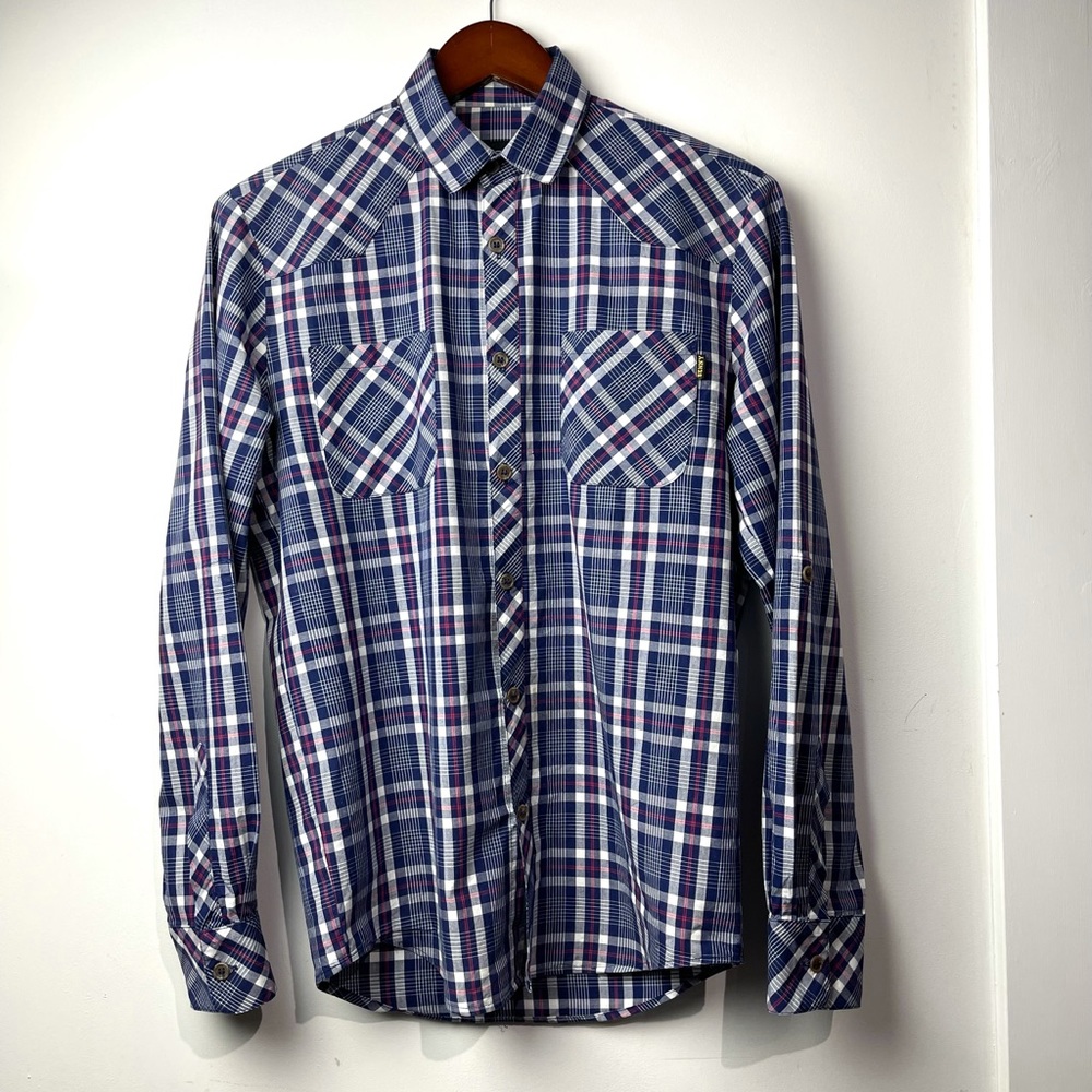 Benny Gold chambray plaid button up